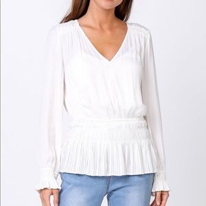 Current Air Vneck Smocked Blouse